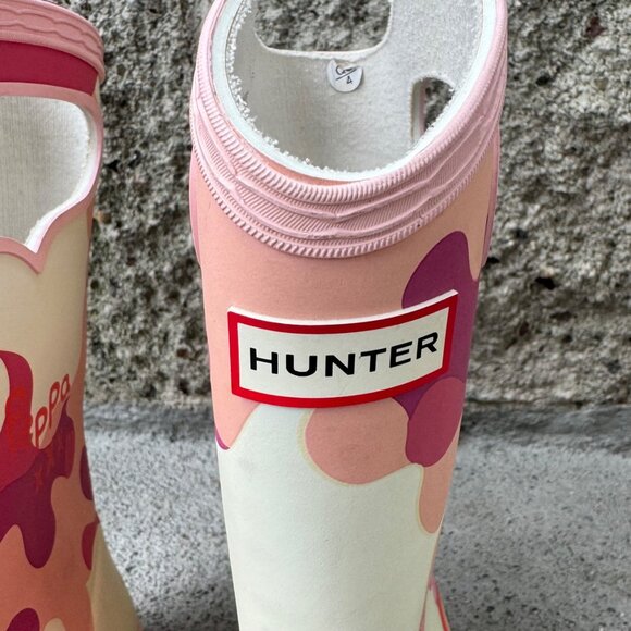 HUNTER X PEPPA PIG Rain Boots Girls US 13B/1G EU 31 Pink Pull On Camo Gum Boot - Picture 4 of 12